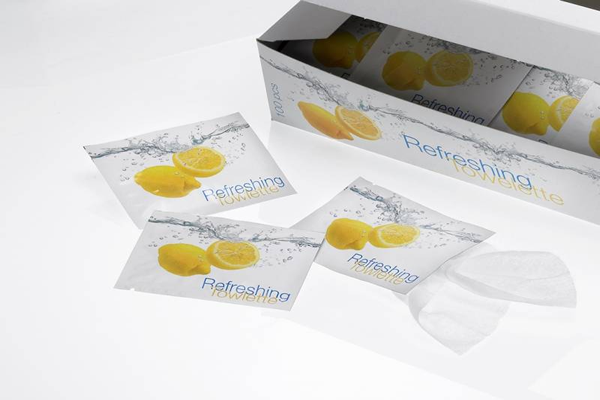 Salvietta Sorrento TNT rinfrescante al limone 9x7 cm - Stoviglie Bio